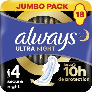 Image de Serviettes hygiéniques avec ailettes ultra night taille 4 "Always"