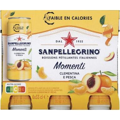 Boisson pétillante italienne clémentine pêche "San Pellegrino"