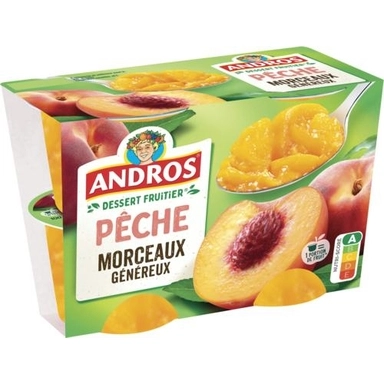 Image de Dessert fruitier "Andros" pêche morceaux généreux
