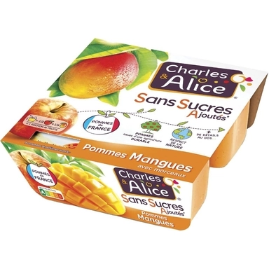 Image de Dessert fruitier sans sucres ajoutés "Charles & Alice" pommes mangues