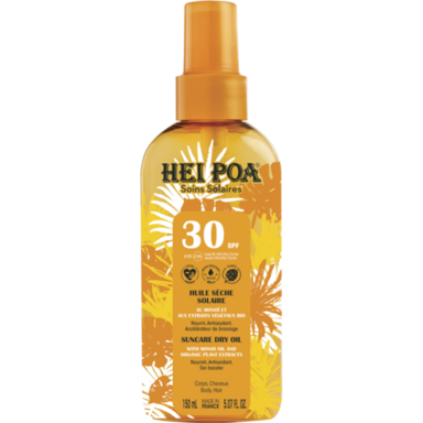Huile sèche solaire SPF30 "Hei Poa"
