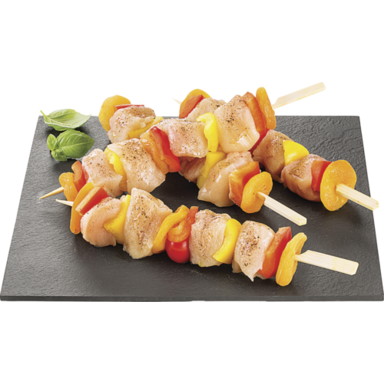 Brochettes de poulet citron vert et curry