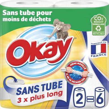 Essuie-tout sans tube "Okay" blanc