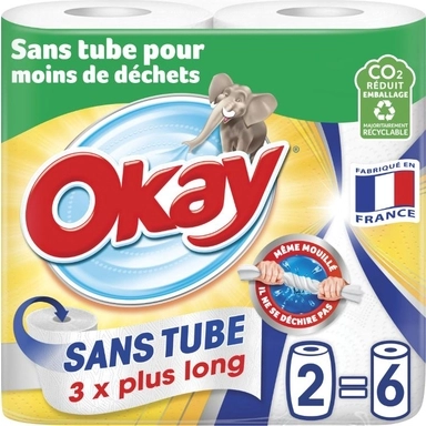 Image de Essuie-tout sans tube blanc "Okay"