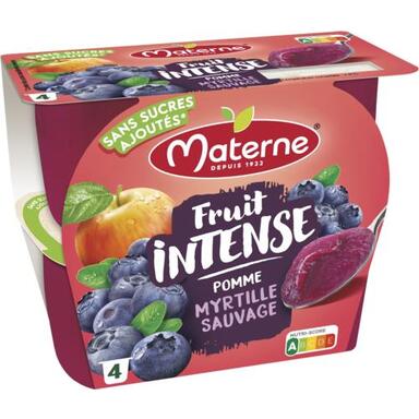 "Materne" pomme myrtille sauvage sans sucres ajoutés