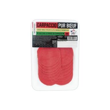 Carpaccio pur bœuf sauce huile d'olive basilic "Monoprix"