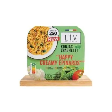 Image de Plat cuisiné veggie "Liv Happy Food" konjac spaghetti happy creamy épinards