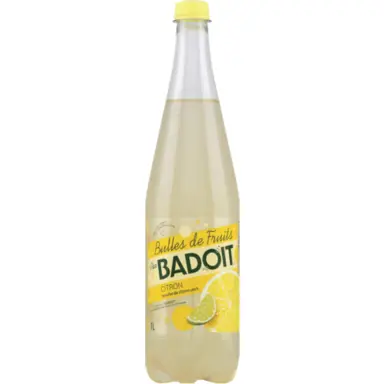 Image de Eau minérale naturelle Bulles de fruits par "Badoit" citron/citron vert