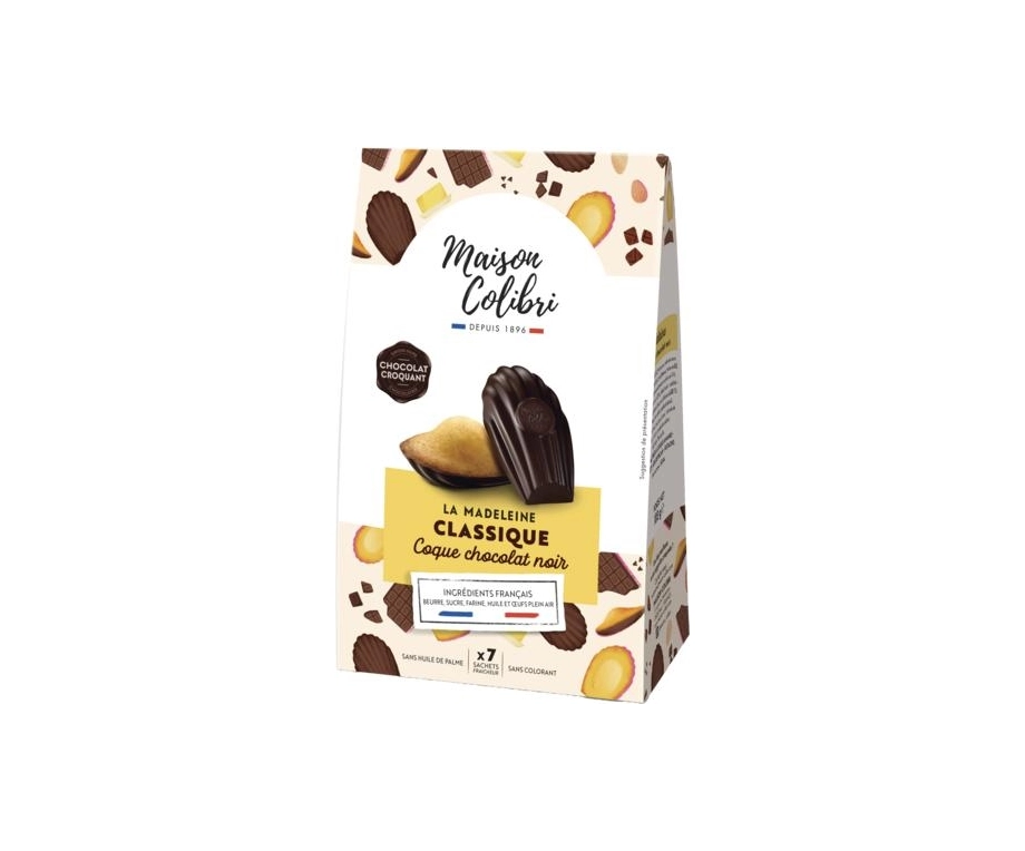 Image de La madeleine classique "Maison Colibri" coque chocolat noir