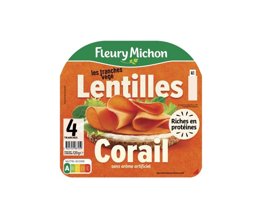Image de Les tranches végé "Fleury Michon" lentilles corail
